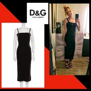 D&G - Sexy Virgin Wool Bodycon Midi Dress  X-Small